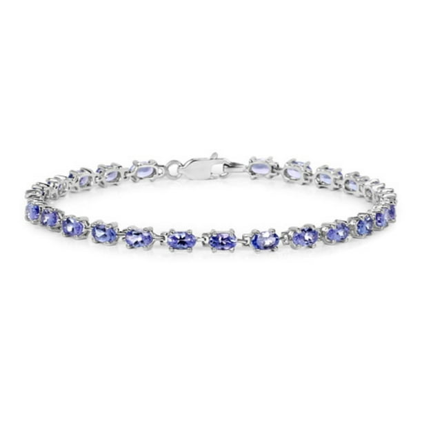 Tanzanite Bracelet 1.30 ct Genuine Oval 925 Sterling Silver Gemstone 7.25 inches Tanzanite Bracelet 1.30 ct Genuine Oval 925 Sterling Silver Gemstone 7.25 inches